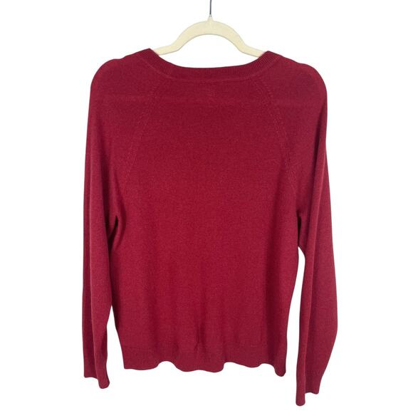 Garnet Hill 100% Cashmere Henley Sweater Minimalist Casual Women's Size Medium - Picture 8 of 13